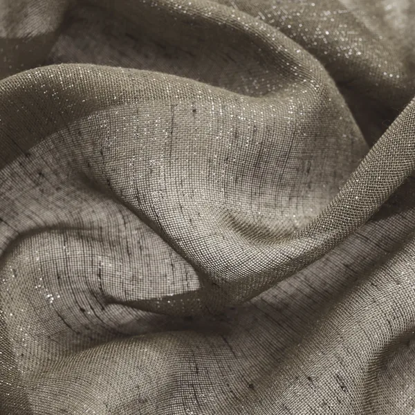 Glittery dark taupe textured fabric folds