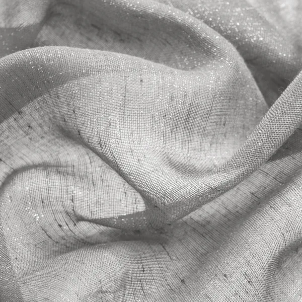 Shimmery silver-gray textured fabric folds