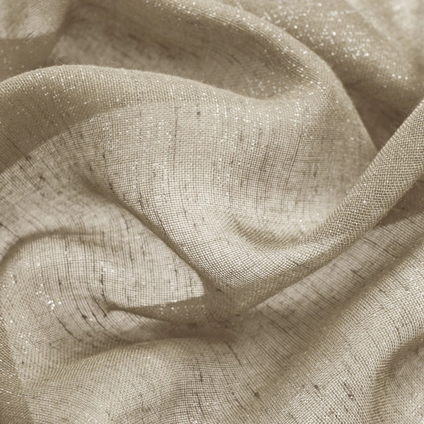 Sparkling light bronze fabric with soft draping
