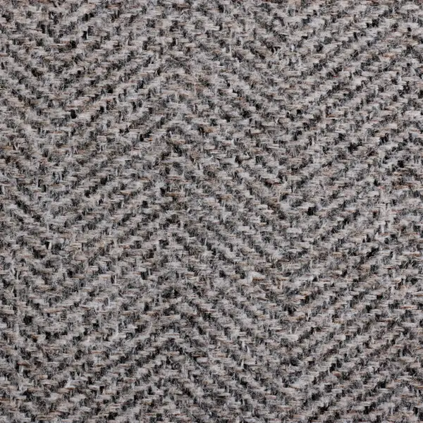 Close-up of grey herringbone woven fabric
